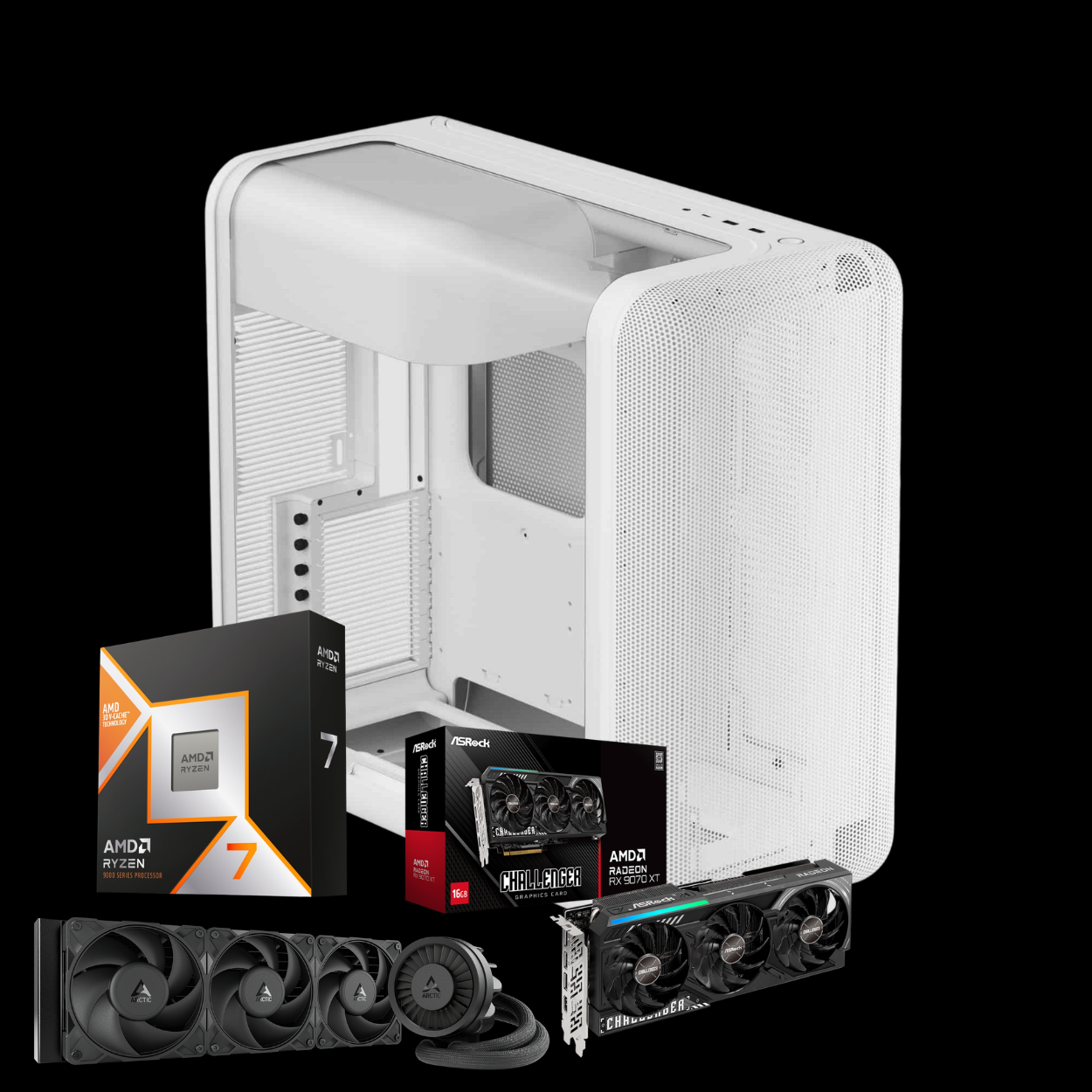 SpecMaxx Powerhouse Gaming PC (Ryzen 7 9800X3D & AMD Radeon RX 9070 XT)